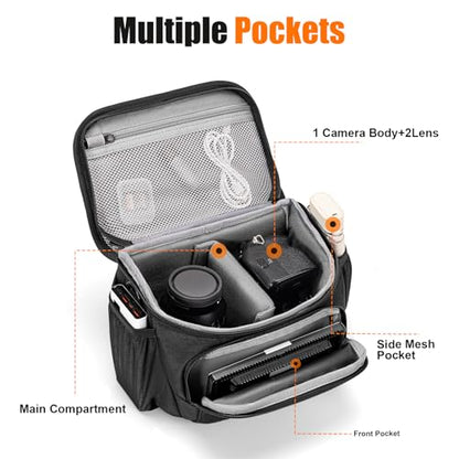 Cwatcun Camera Sling Bag, Waterresistant Crossbody Case for DSLR/Mirrorless - size: M