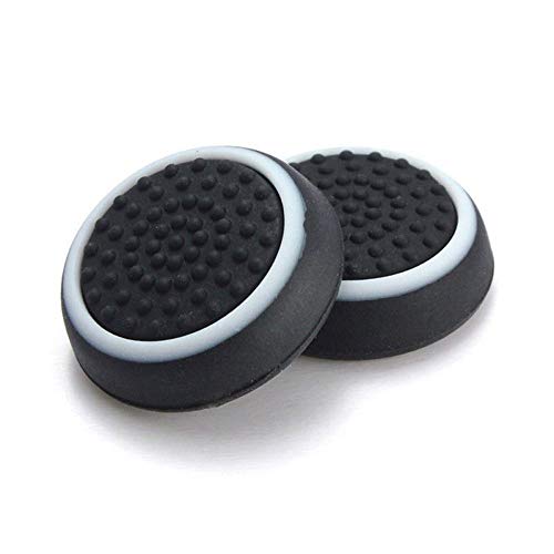 Silicone Thumb Stick Joystick Cap Analog Grip Thumbsticks Cap Cover Case for Switch NS Controller (Black-White) - color: Black-White