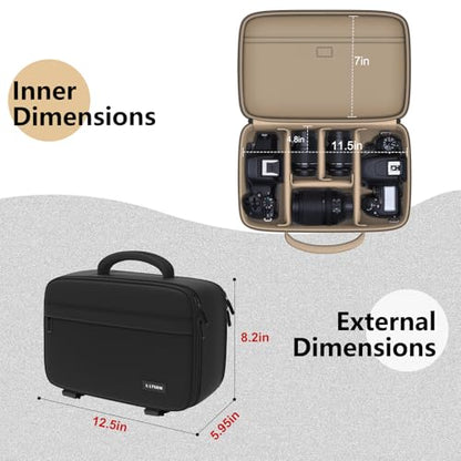 Camera Bag for Canon/Sony/Nikon DSLR SLR Camera and Multiple Lens Gray - color: Gray