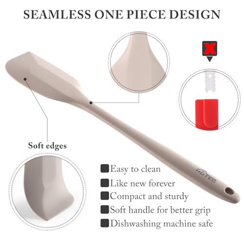 HOTEC Silicone Rubber Spatula Set, Khaki, Set of 5 - color: Khaki