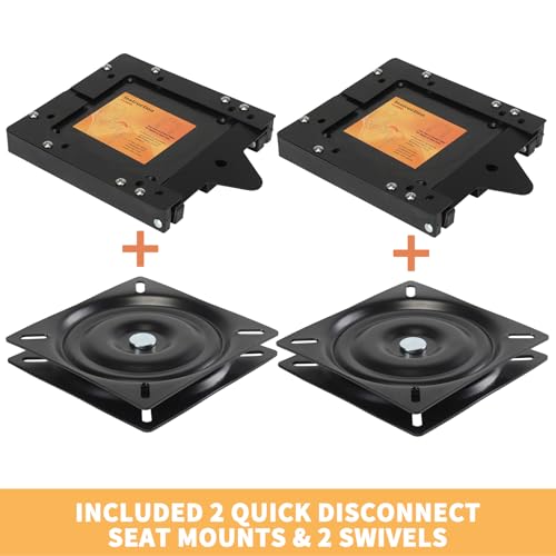 Leader Accessories Quick Disconnect Seat Mount with Boat Seat Swivel 2 Sets