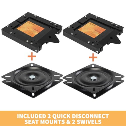 Leader Accessories Quick Disconnect Seat Mount with Boat Seat Swivel 2 Sets
