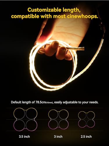 SpeedyBee Meteor FPV Drone LED Lights Strip-Wireless Configuration Light with Length Flexibility Multi-Colors for 2.5 3 3.5 Inch Cinewhoop FPV Frame Flight Controller