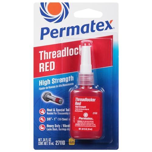 Devcon 27110 Red High-Strength Threadlocker, 10 mL, 0.34 fl. oz. Bottle - size: 10 ml, style: Liquid - High Strength