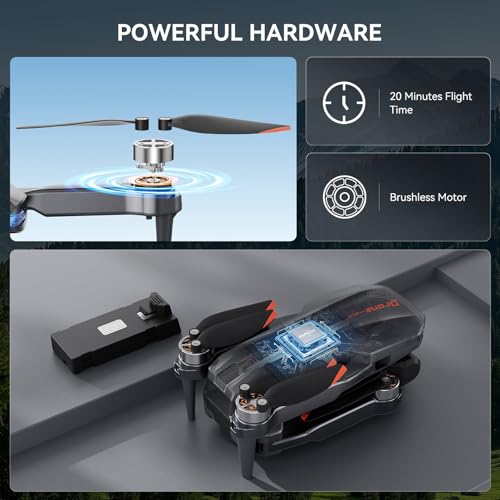 Drone with Camera for Adults, Brushless RC Quadcopter, 2 Batteries