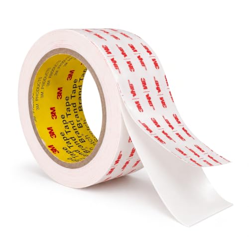 3M Double Sided Tape Heavy Duty 2’’×10Ft 4950 1.1mm Thick White, Strong Acrylic Foam Adhesive Mounting Tape for Automotive, Electronics, Home & Outdoor Use, Waterproof & Weather Resistant (Pack of 1) - size: 2''×10Ft