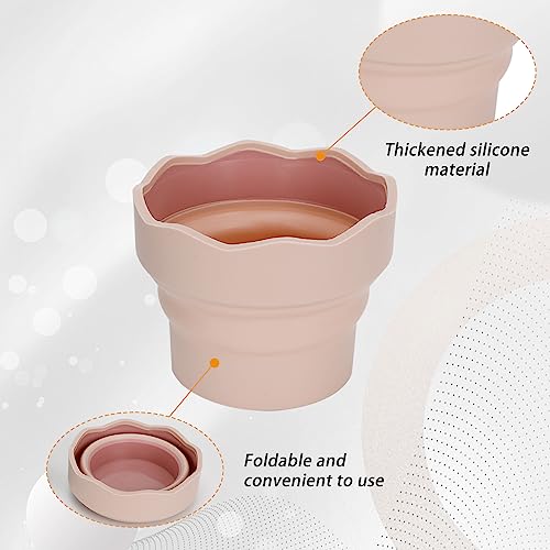 2 Pcs Collapsible Silicone Paint Brush Washers for Watercolor & Oil Paint