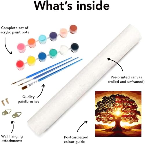 Ekuxom Ancient Tree Paint by Numbers Kit for Adults 16x16 Inch - color: Ancient Tree