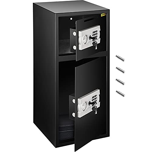 VEVOR Large Double Door Safe Box 29.5" x 13.8“ x 13.8" Steel Safe Box Strong Box with Digital Lock for Money Gun Jewelry Black - size: 2.6 cubic feet, style: without digital display screem without Fingerprint