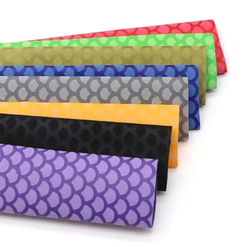 Fish Scale Pattern Heat Shrink Sleeve Wrap, Polyolefin, Non-Slip, Waterproof, 1m Length, 8 Size Options, 8 Colors, for Fishing Rod and Sports Equipment Handles (1, Black, Length:1m; Diameter:20mm) - color: Black, size: Length:1m; Diameter:20mm