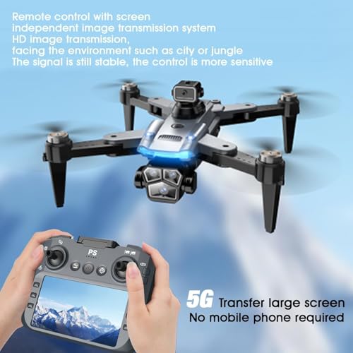 4K Drone with Camera for Adults, Foldable Quadcopter with 4.3" Screen Remote Controller, Brushless Motor,Obstacle Avoidance,Under 249g，One-Key Takeoff & Auto Follow,2Batteries,Portable HD Drone