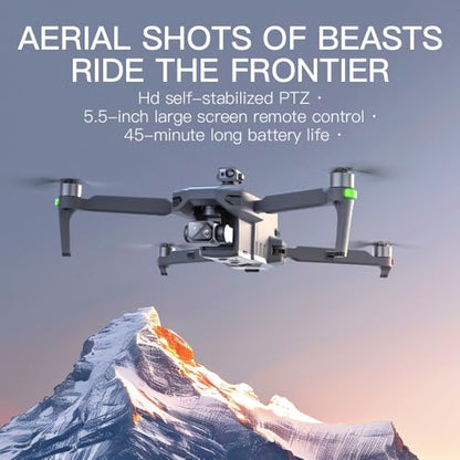 SG909 Drones with 4K Camera for Adults, 3-axis Gimbal Stabilization, 6 km video transmission, RC Remote Control Screen, 360° Obstacle Avoidance, Foldable Quadcopter, 3 Batteries - color: 3 batteries(Grey)