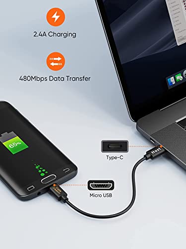 CableCreation 2-Pack Short USB C to Micro USB Cable, 480Mbps, 0.65 FT/ 0.2M - size: 0.65FT-2Pack, style: TPE