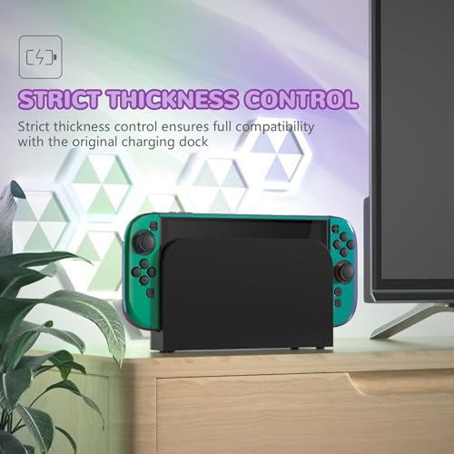 PlayVital Protective Case for Nintendo Switch 2 with Extra Stand & Thumb Grip Caps | Split Design, Dockable Hard Cover Shell for Nintendo Switch 2 | Solid Color Series, Chameleon Green Purple - color: Chameleon Green Purple