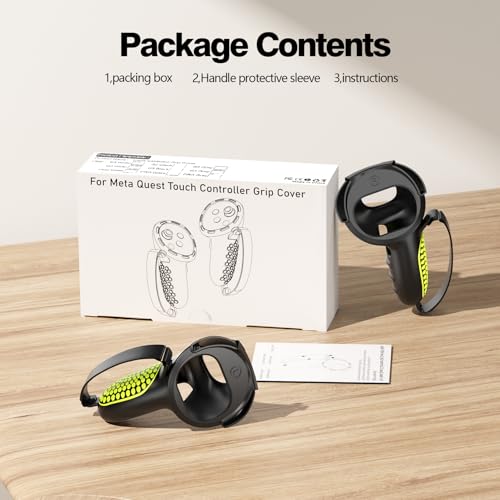 AMZDM Upgraded Controller Grips for Meta Quest 2 VR Oculus Touch Controllers Protector with Joystick Covers 1Pair Black & Green - color: Black & Green