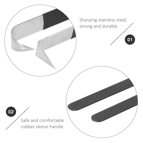 GBSCLOVER 4Pcs Pottery Trimming Tools, Stainless Steel Pottery Clay Trimming Tools, 5.9x0.74in Clay Trim Tool Set with Rubber Handle for Engraving, Shaping, Styling Sculpture
