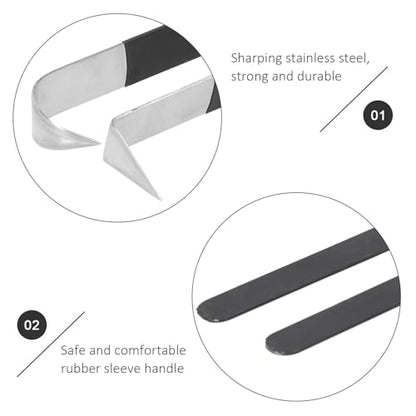GBSCLOVER 4Pcs Pottery Trimming Tools, Stainless Steel Pottery Clay Trimming Tools, 5.9x0.74in Clay Trim Tool Set with Rubber Handle for Engraving, Shaping, Styling Sculpture