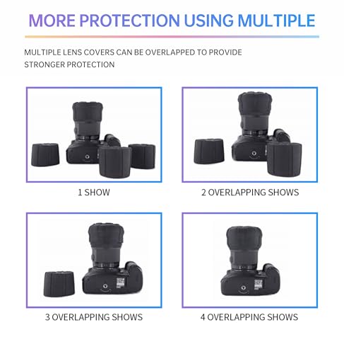 60–120mm Universal Camera Lens Cover for DSLR & Mirrorless Cameras, Flexible Front Lens Protector, Dustproof Scratch Resistant Lens Cap, 3 PCS - size: 3 PCS
