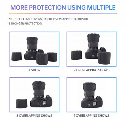 60–120mm Universal Camera Lens Cover for DSLR & Mirrorless Cameras, Flexible Front Lens Protector, Dustproof Scratch Resistant Lens Cap, 3 PCS - size: 3 PCS
