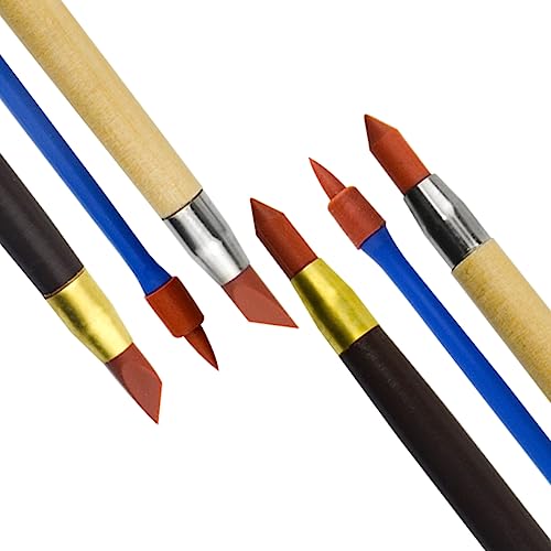 TOVOT 8PCS Silicone Paint Brushes Kit Double-Ended Silicone Clay Tools Rubber Paint Brushes for Crafts Modeling Craving Shaping