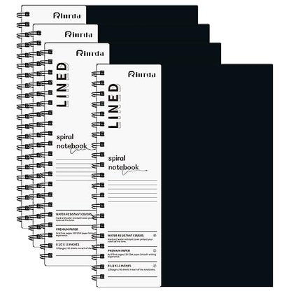 Large Lined Notebook Spiral Notebook 8.5" x 11"-4 Pack LINED Notebook 7mm Ruled Hardcover Notebook 120 Pages 100 GSM Thick Paper Notebook Hardcover Journal for School, Office,Study and Notes - size: A4, style: LINED NOTEBOOK