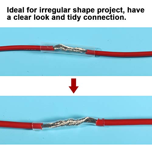 625 Pcs Clear Heat Shrink Tubing Kit, 2:1 Shrink Wire Wrap Tube, 8 Sizes