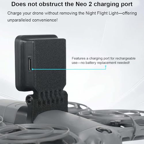 LED Night Flight Light for DJI Neo 2 Rechargeable Quick Release Navigation LED Night Lights Anti-Collision Warning Light Drone Landing Gear Protector with Three-Mode Lighting (Top Night Light) - color: Top Night Light