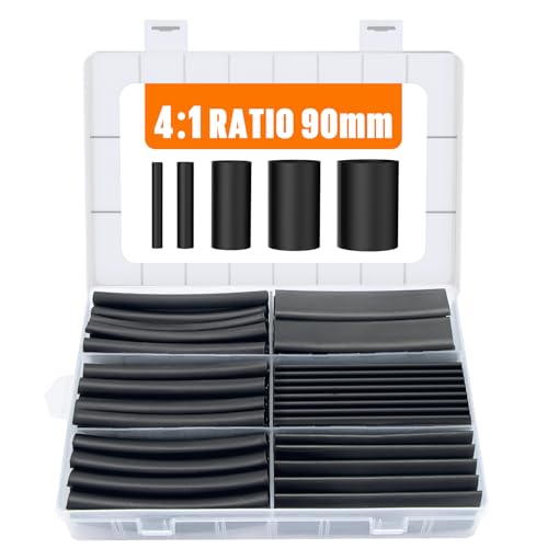 3.54 Inches Heat Shrink Tubing Kit 100 Pcs, Ratio 4:1 Adhesive Lined - size: 4:1, style: 100PCS
