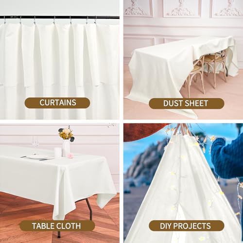 4 Pack Flaxen Waterproof Polyester Drop Cloths, 4 X 15 FT - color: Flaxen, size: 4 x 15 ft