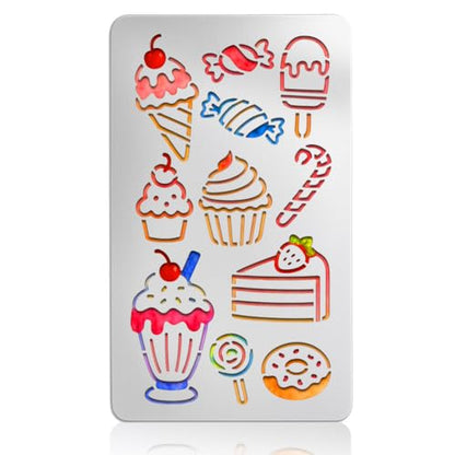UNICRAFTALE 1 Pc Dessert Theme Metal Stencils for Scrapbooking - style: Sweet Elements