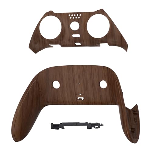 eXtremeRate Top Bottom Decorative Trim Shell Compatible with ps5 Edge Controller DIY Replacement Front Back Clip Shell, Custom Wood Grain Plates Cover Compatible with ps5 Edge Controller - color: Wood Grain