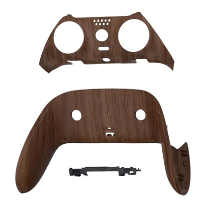 eXtremeRate Top Bottom Decorative Trim Shell Compatible with ps5 Edge Controller DIY Replacement Front Back Clip Shell, Custom Wood Grain Plates Cover Compatible with ps5 Edge Controller - color: Wood Grain