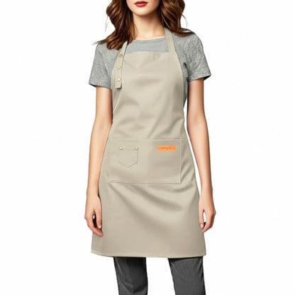 Aprons for Women Men, Water-Resistant Kitchen Aprons for Cooking - color: Beige