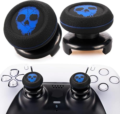 FPS Thumbstick Extender & Printing Rubber Silicone Grip Cover 2 Sets for PS5 & PS4 Controller (Ghost Blued) - color: 13
