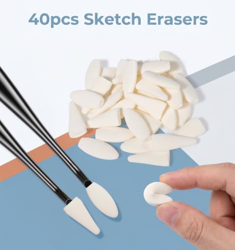 4 Pcs Paper Art Blending Blenders Stumps, for Drawing 2 Head Types