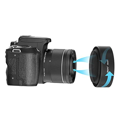 SIOTI 49mm Lens Hood, Oxidation Matte Anti Reflective Treatment, Aluminum Alloy, with 1 * 58mm Lens Cap, Compatible with Sony/Canon/Nikon/Fuji etc >50mm Camera Lens - color: Medium Telephoto-Tubular, size: 49mm