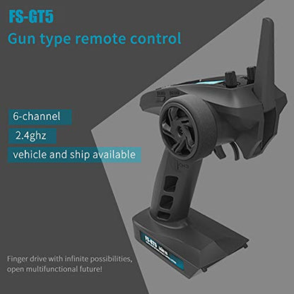 Flysky FS-GT5 6CH AFHDS RC Transmitter w/ FS-BS6 Receiver for RC Car Boat