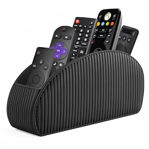 SITHON Remote Control Holder with 5 Compartments - color: Stripe-Black, size: Small