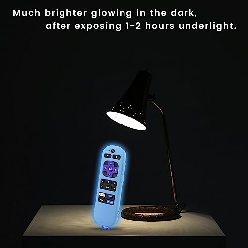 Glowing Blue Remote Cover for Roku Voice Remote (Official) Control RCA1R - color: Glow Blue