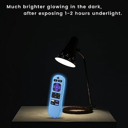 Glowing Blue Remote Cover for Roku Voice Remote (Official) Control RCA1R - color: Glow Blue