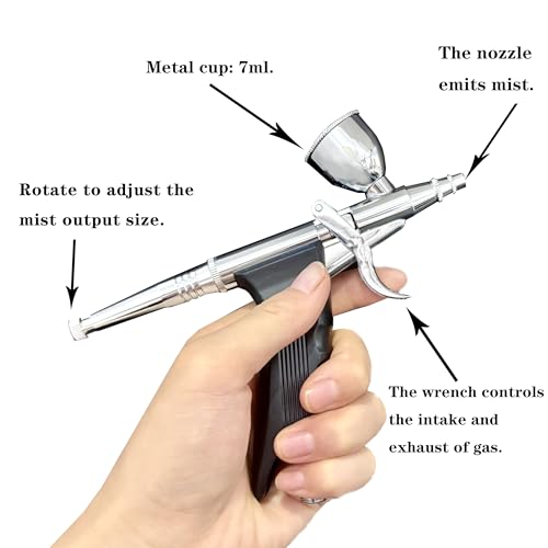 High Pressure Airbrush Kit, Rechargeable Cordless - color: Black