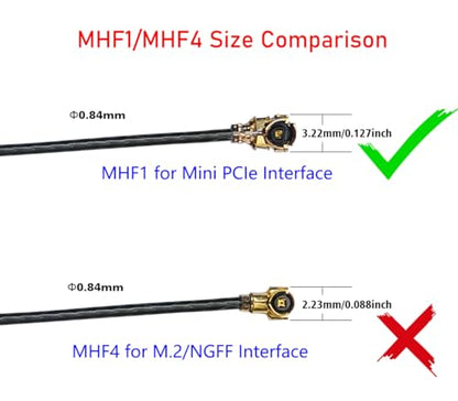 Internal Laptop WiFi Antenna 8dBi Dual-Band Mini PCIe U.FL MHF1 Cable 50cm