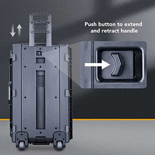 Lykus HC-7530 Hard Case with Wheels and Foam, Inner Size 27.7*15.94*11.42in - size: HC-7530
