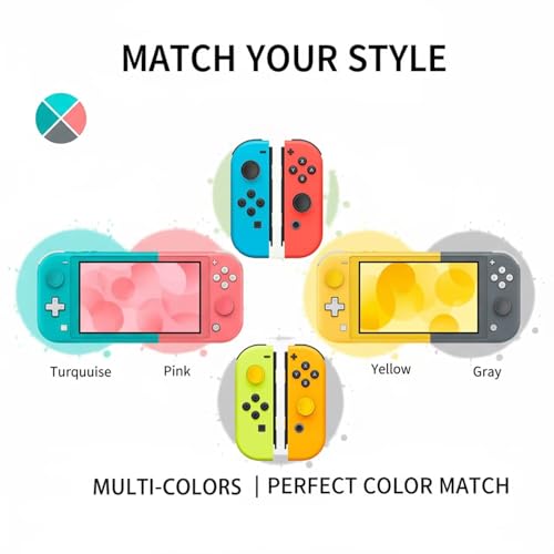 Ferkurn NS Joystick Controller Replacement Thumb Grip Cap Compatible with N-Switch OLED& NS Lite, JC Joystick Grip Button Stick Cover Controller 3D Skin Replacement Part Repair Kit Accessories - color: Black