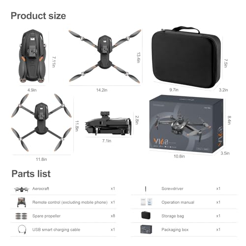 V168 4K UHD Drone with GPS Return, 90° Adjustable Camera, 5G HD Transmission, 30 Min Flight, 3000M Range, Obstacle Avoidance, Brushless Motor, Follow Me & Waypoint Fly