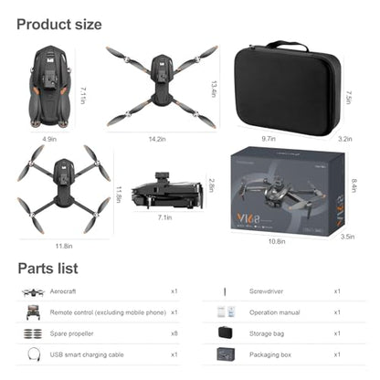 V168 4K UHD Drone with GPS Return, 90° Adjustable Camera, 5G HD Transmission, 30 Min Flight, 3000M Range, Obstacle Avoidance, Brushless Motor, Follow Me & Waypoint Fly