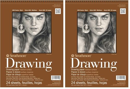 Strathmore (400-1 400 Series Drawing Pad, Medium Surface, 4"x6", 24 Sheets (Pack of 2) - color: Medium, size: 24 Count (Pack of 2)