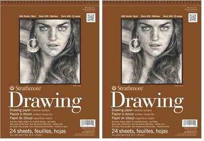 Strathmore (400-1 400 Series Drawing Pad, Medium Surface, 4"x6", 24 Sheets (Pack of 2) - color: Medium, size: 24 Count (Pack of 2)