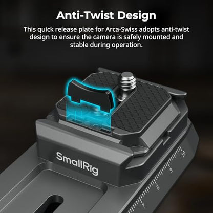 SMALLRIG Quick Release Plate Adapter for Manfrotto for DJI RS 4 / RS 4 Pro / RS3 / RS 3 Pro/RS 2 / RSC 2, Included Quick Release Base, HawkLock H38-4638