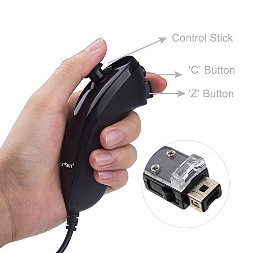 Motion Plus Wii Controllers 2Packs with Nunchucks, Wii Remote Controllers Compatible for wii and Wii U with Built in Motion Plus - color: black+black